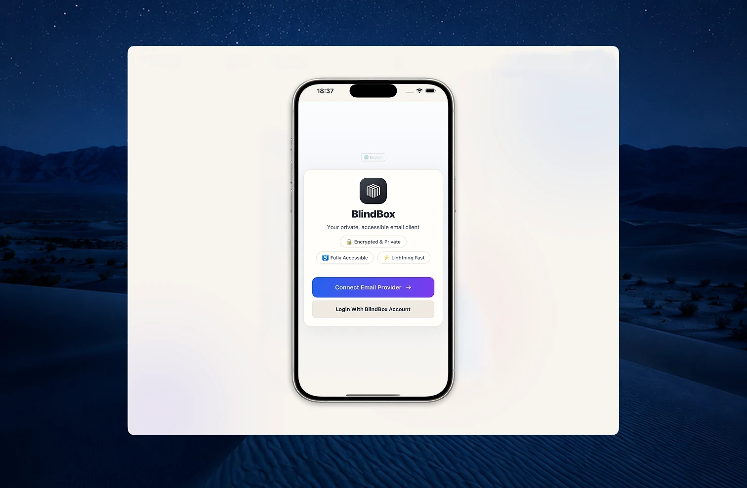 BlindBox mobile inbox for triage and compose on the go.