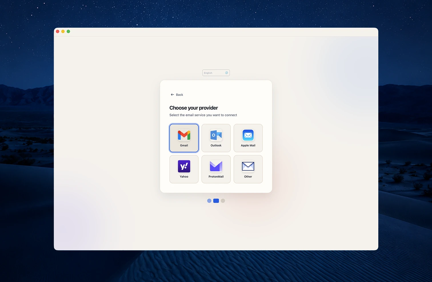 A simple onboarding flow that helps you set up BlindBox in minutes.
